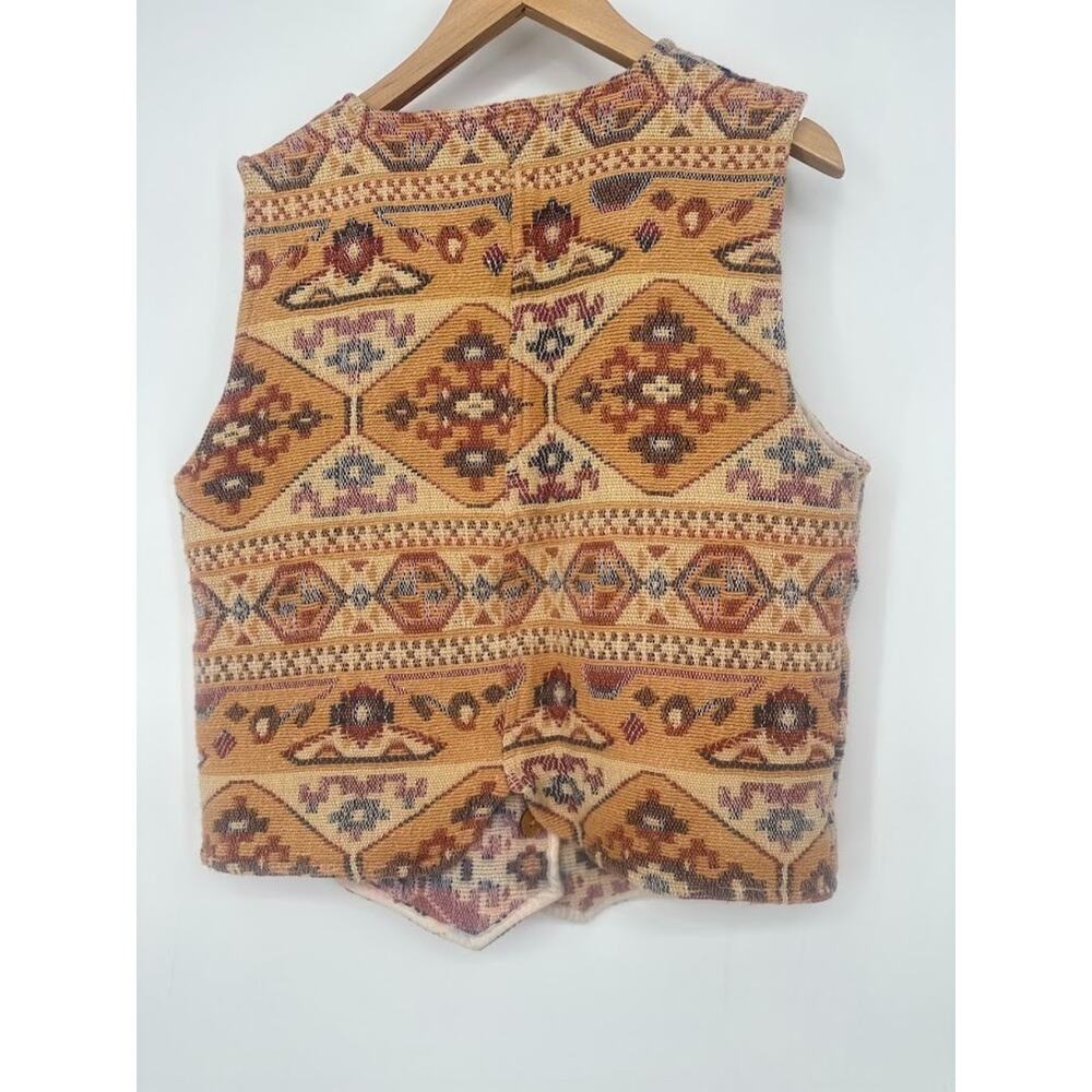 Vintage Pasta Tapestry‎ Vest Womens Size Medium Southwestern Boho Aztec Western - Picture 4 of 7